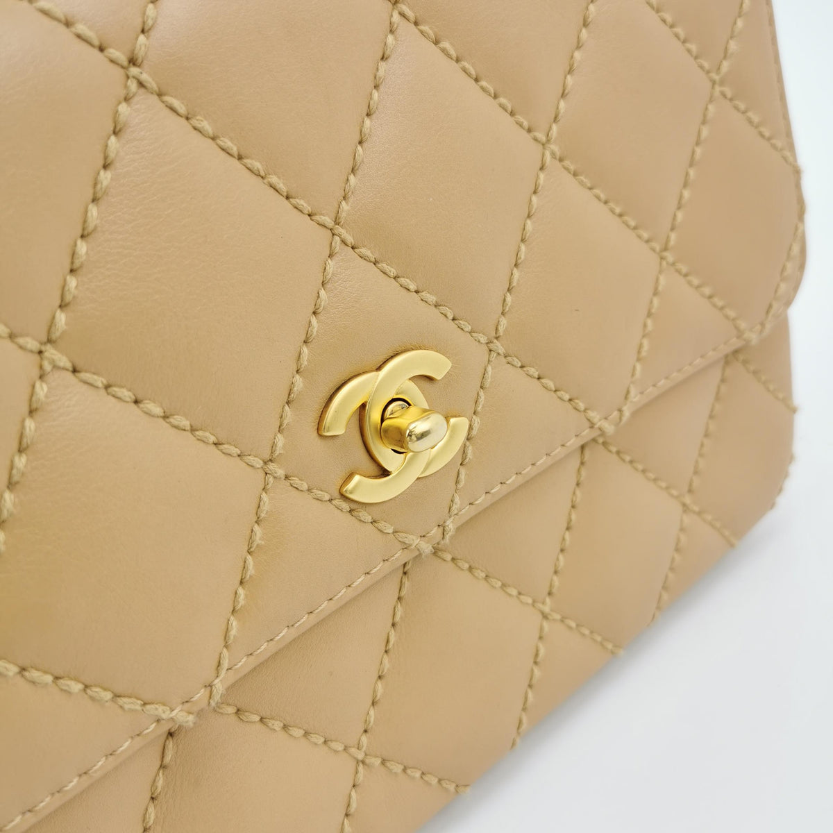 Chanel Wild Stitch Single Flap Beige