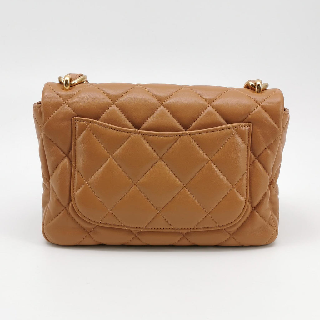Chanel Quilted Large CC Funky Town Flap Lambskin Beige