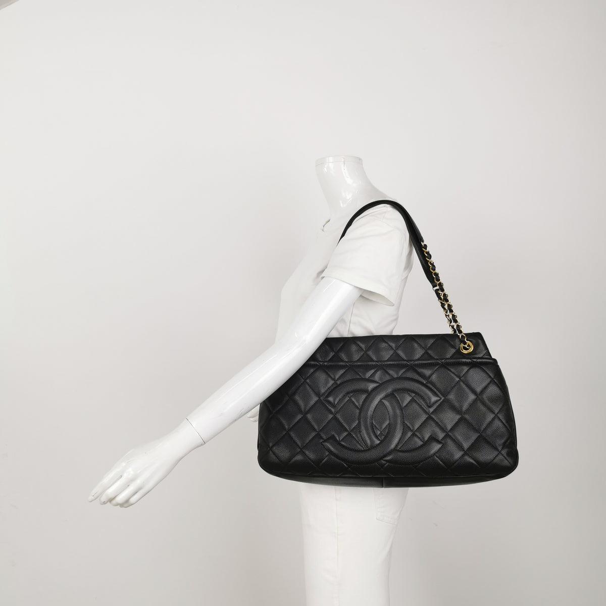 Chanel Timeless CC Soft Shopper Tote Caviar Black