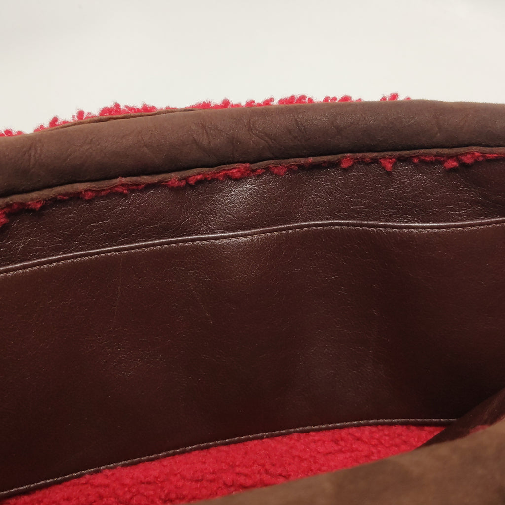 Chanel Mouton Suede Shearling East West Shoulder Bag