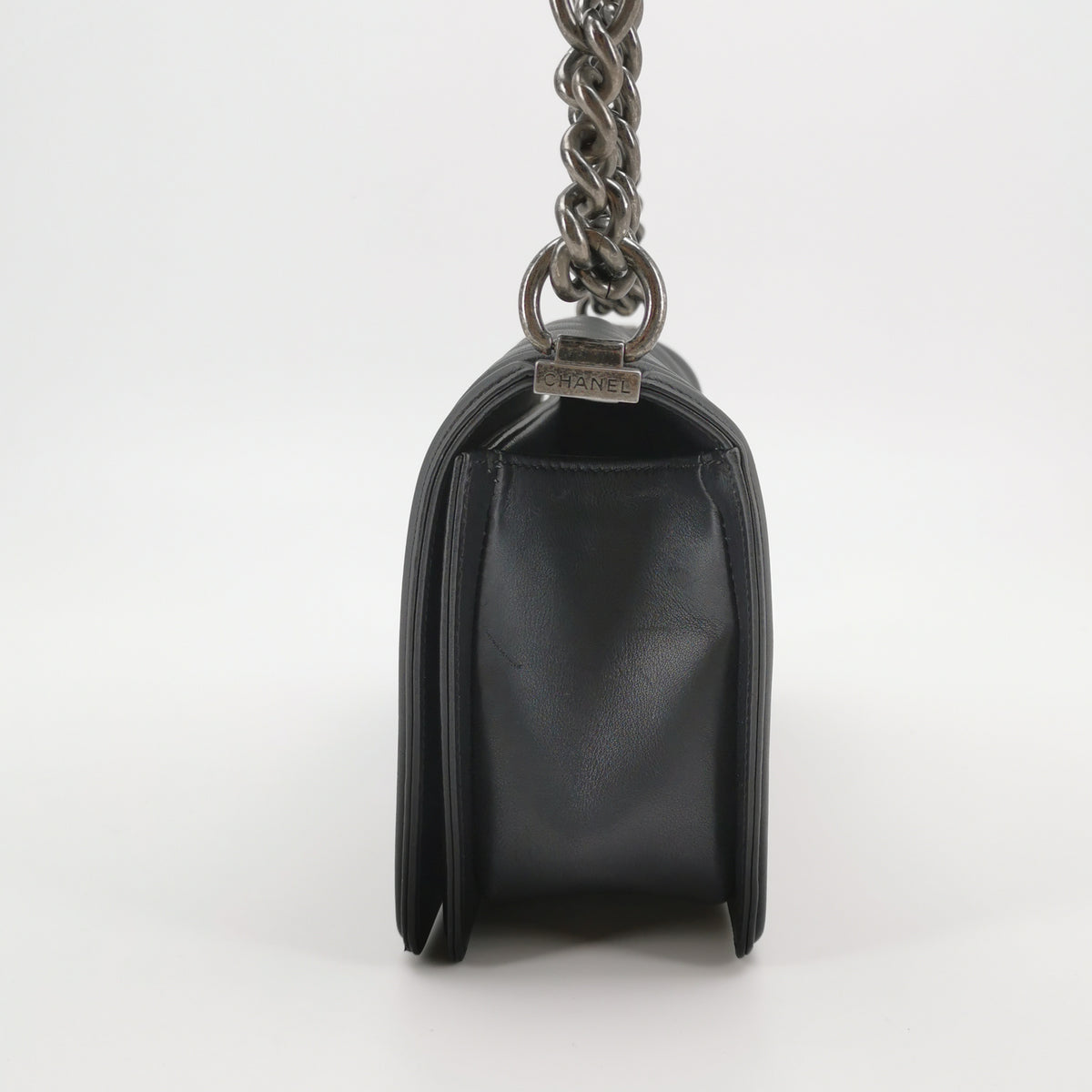 Chanel Boy Medium Chevron Black SHW