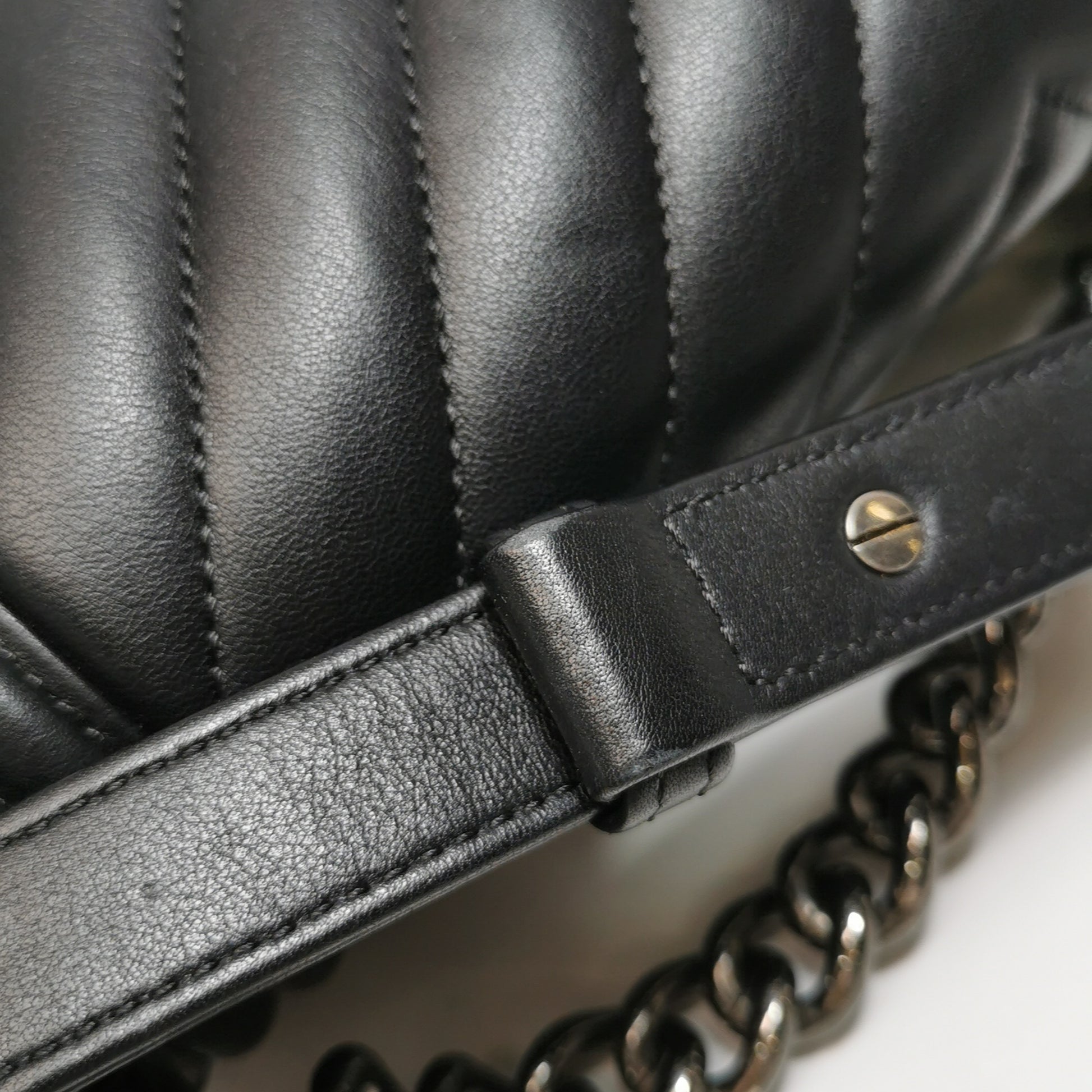 Chanel Boy Medium Chevron Black SHW