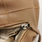 Chanel Square Stitch Bowler Bag Beige Caviar