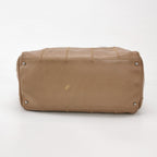 Chanel Square Stitch Bowler Bag Beige Caviar