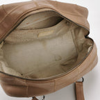 Chanel Square Stitch Bowler Bag Beige Caviar