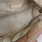 Chanel Square Stitch Bowler Bag Beige Caviar