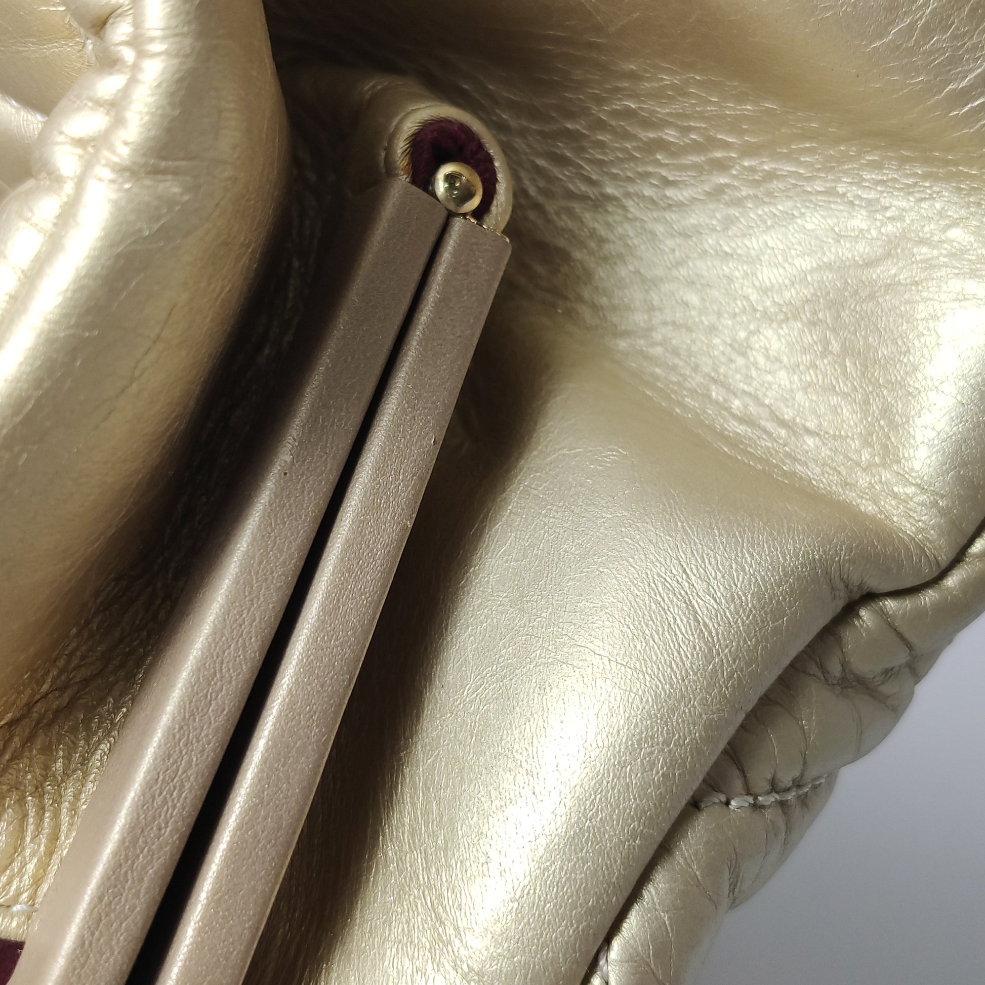 Chanel Just Mademoiselle Bowling Bag Metallic Gold Aged Calfskin