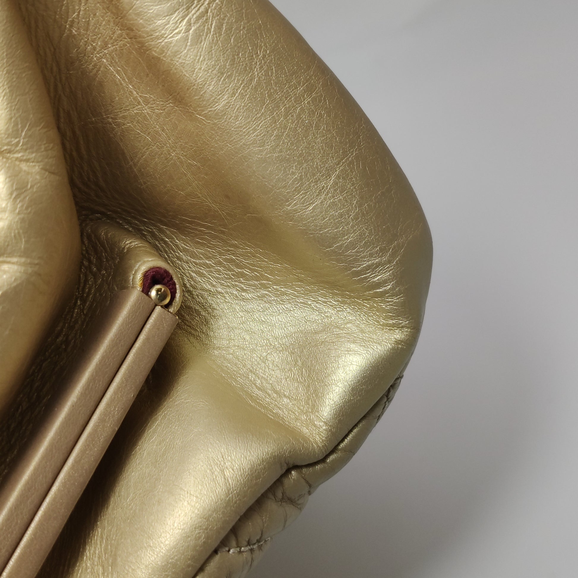 Chanel Just Mademoiselle Bowling Bag Metallic Gold Aged Calfskin