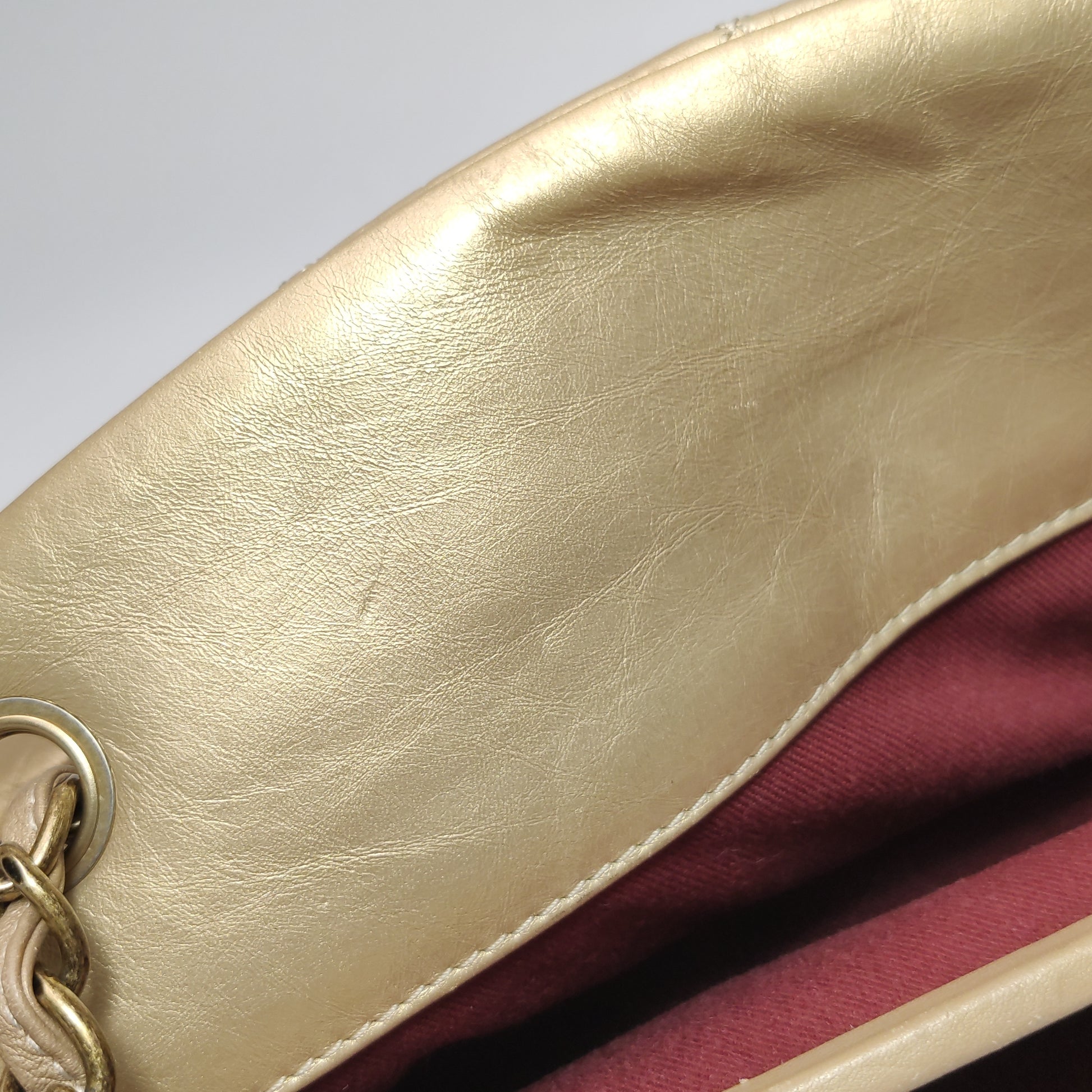 Chanel Just Mademoiselle Bowling Bag Metallic Gold Aged Calfskin