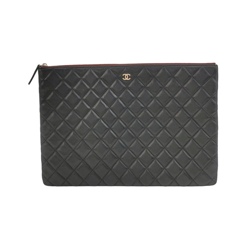 Chanel O Case Clutch Lambskin