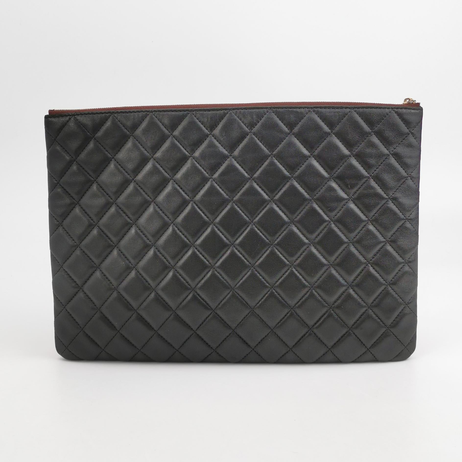 Chanel O Case Clutch Lambskin