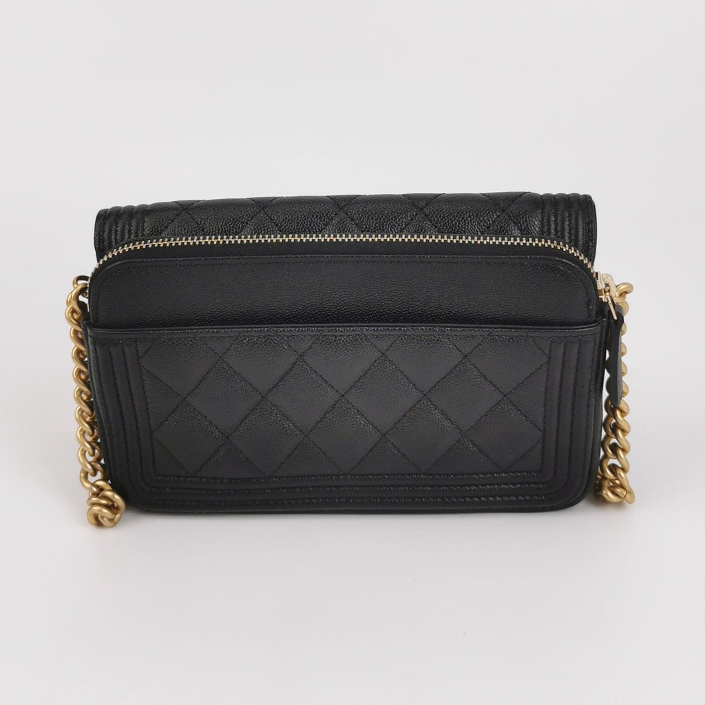 Chanel Boy Flap Phone Holder Caviar