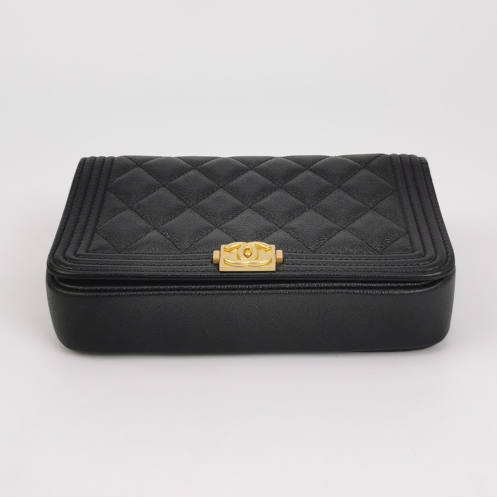 Chanel Boy Flap Phone Holder Caviar