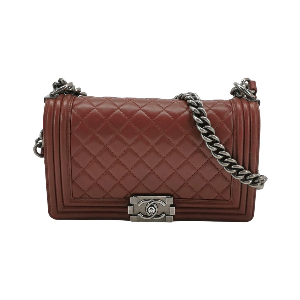 Chanel Boy Bag Medium Burgundy RHW