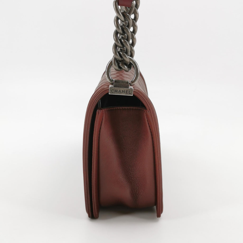 Chanel Boy Bag Medium Burgundy RHW