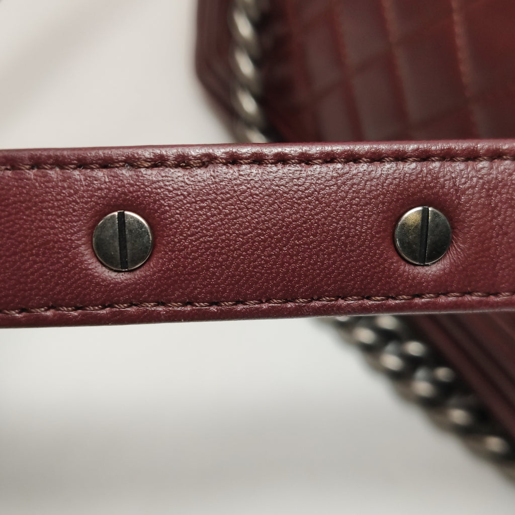 Chanel Boy Bag Medium Burgundy RHW