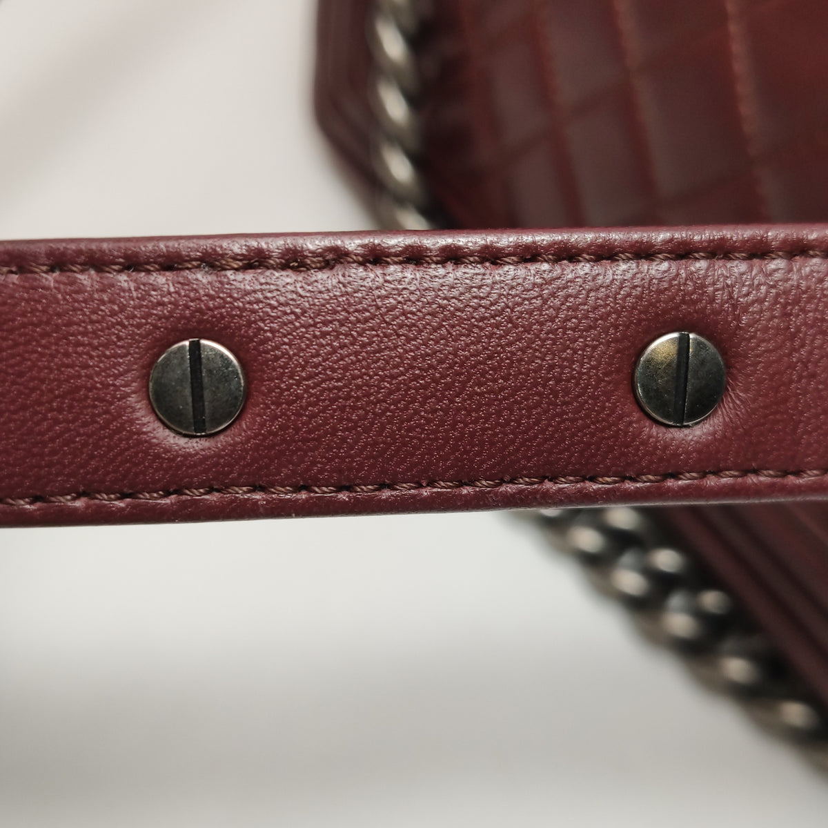 Chanel Boy Bag Medium Burgundy RHW