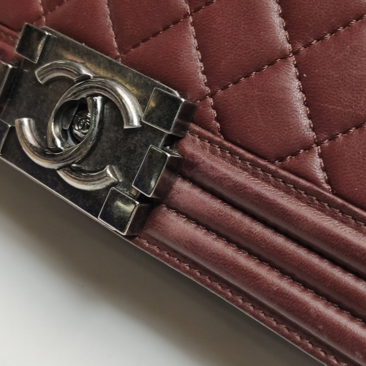 Chanel Boy Bag Medium Burgundy RHW