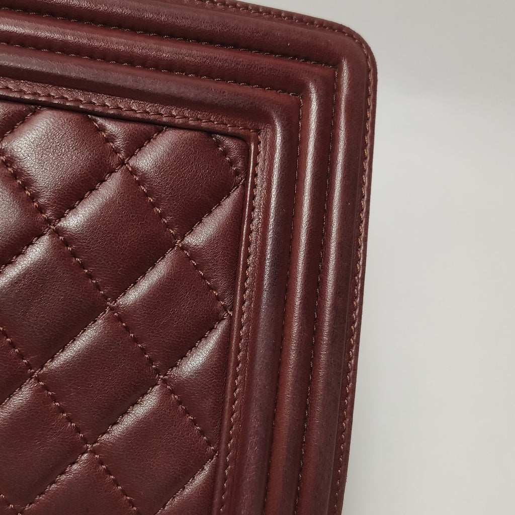 Chanel Boy Bag Medium Burgundy RHW