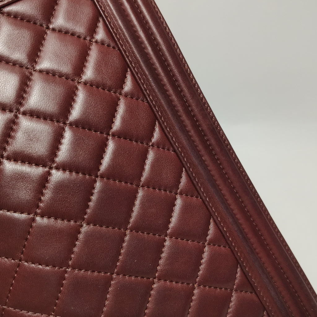 Chanel Boy Bag Medium Burgundy RHW