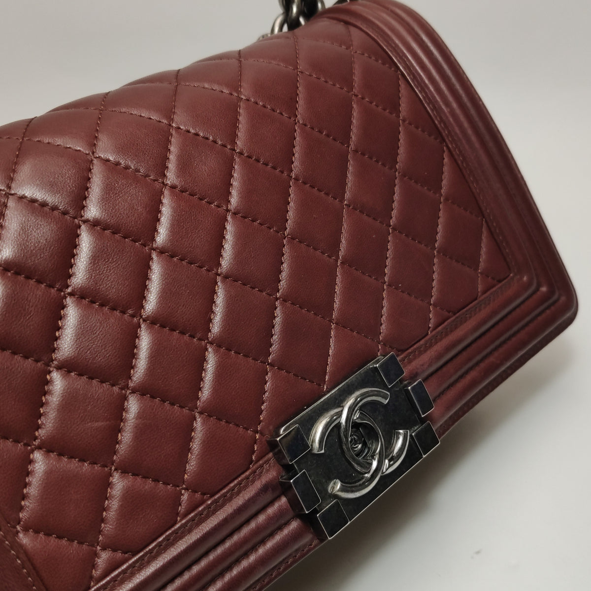 Chanel Boy Bag Medium Burgundy RHW
