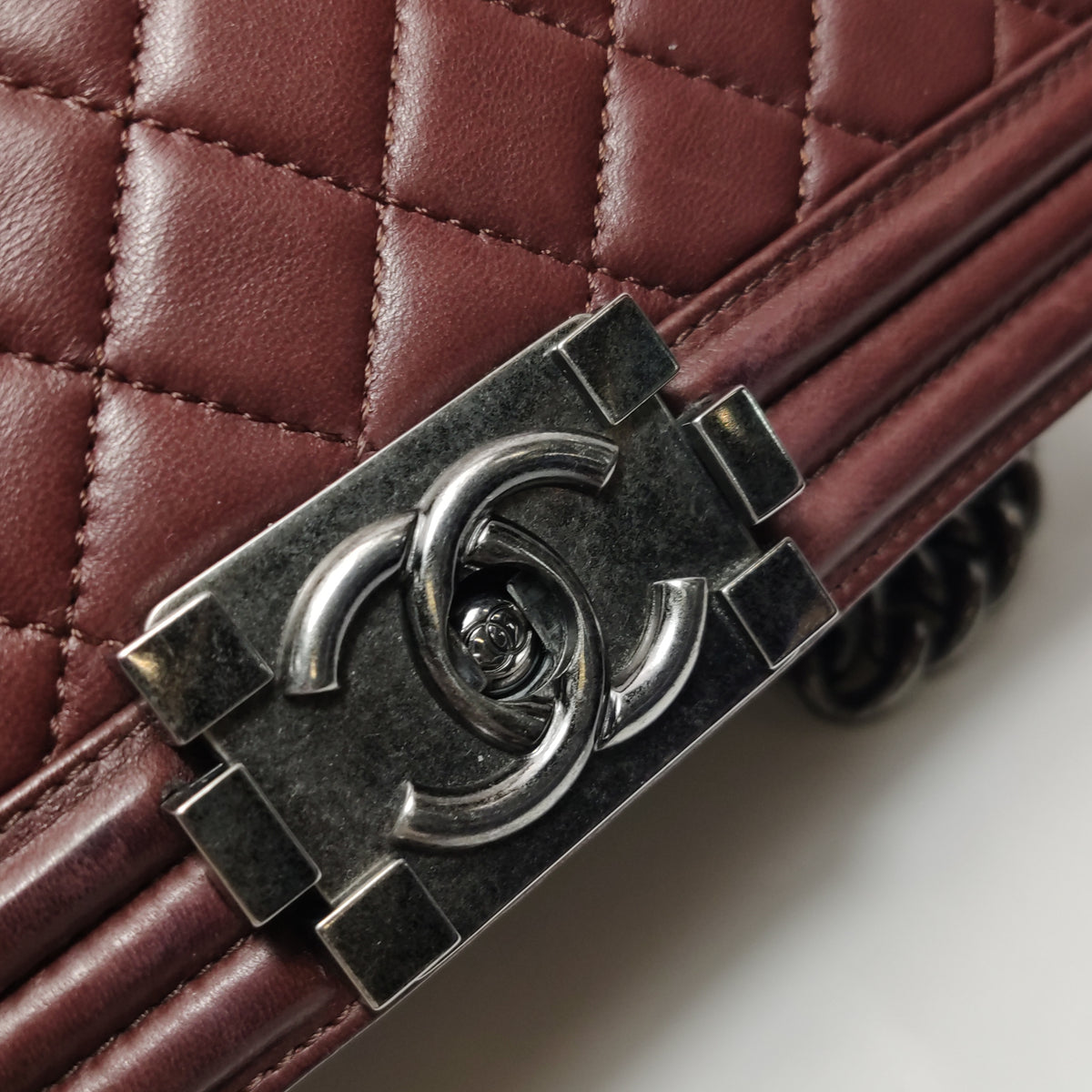 Chanel Boy Bag Medium Burgundy RHW
