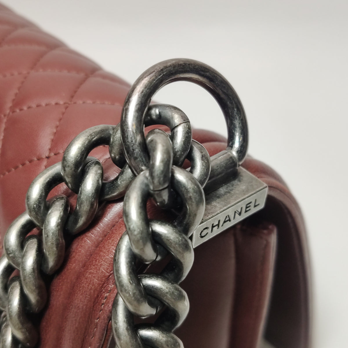 Chanel Boy Bag Medium Burgundy RHW