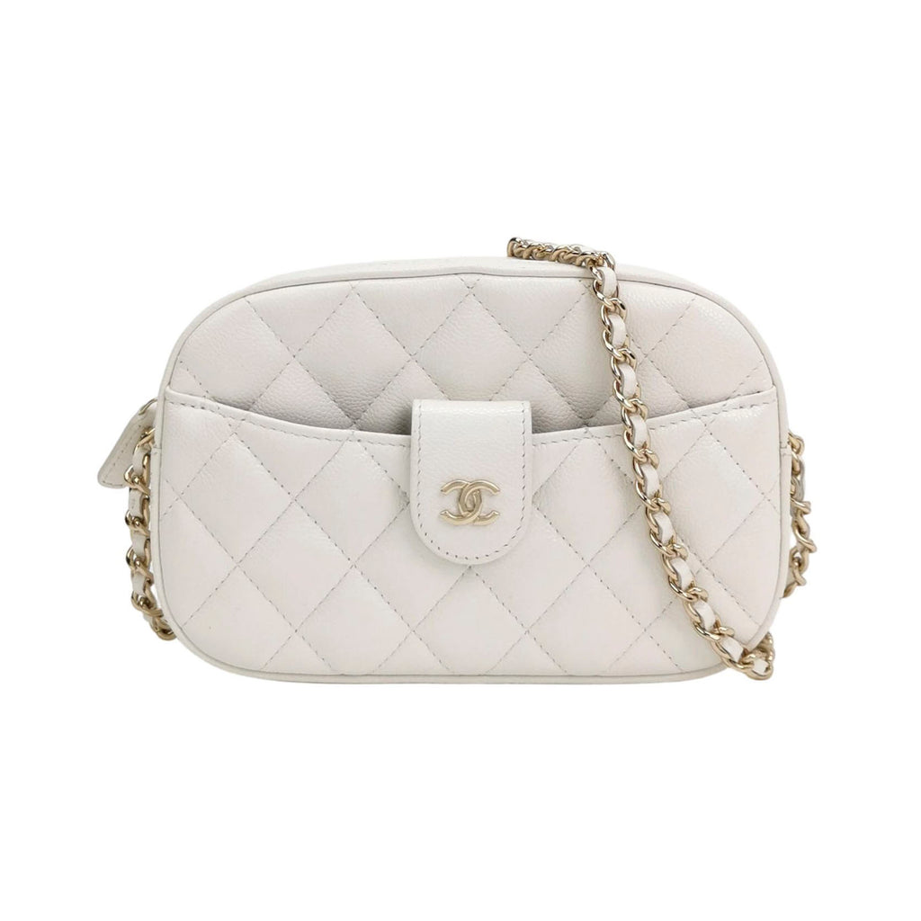 Chanel Slip Pocket Camera Case Mini Quilted Caviar