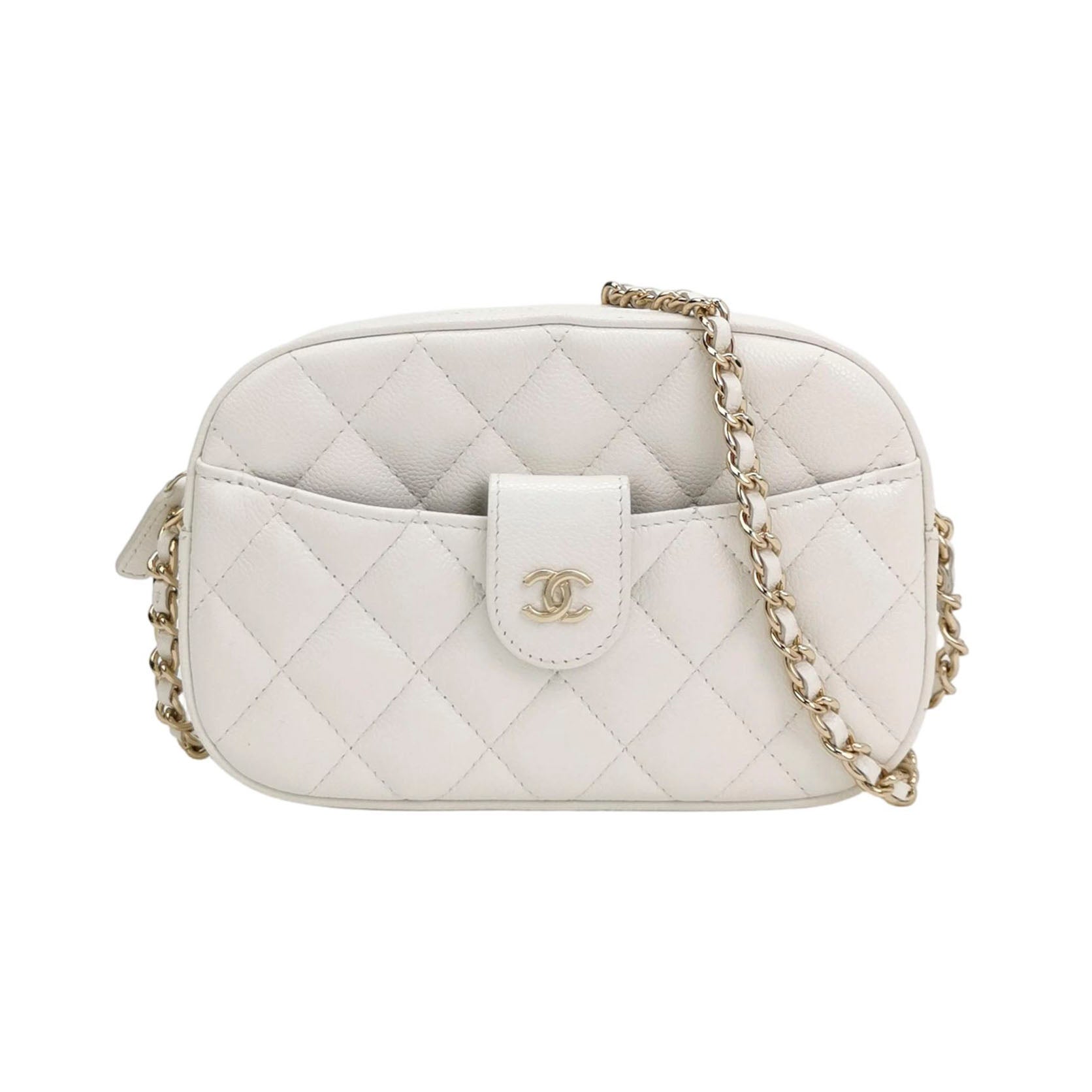 Chanel Slip Pocket Camera Case Mini Quilted Caviar