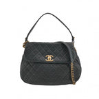 Chanel Country Chic Flap Messenger Bag Caviar Black