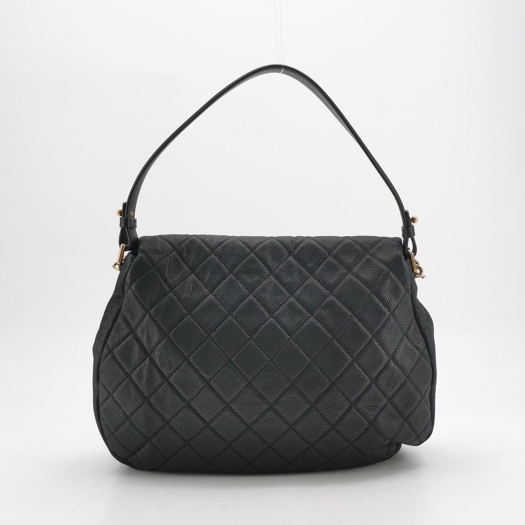 Chanel Country Chic Flap Messenger Bag Caviar Black