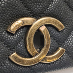 Chanel Country Chic Flap Messenger Bag Caviar Black