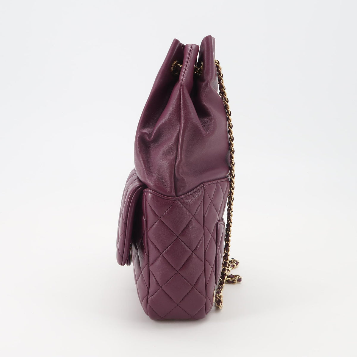 Chanel Lambskin Quilted Large in Seoul Backpack Purple
