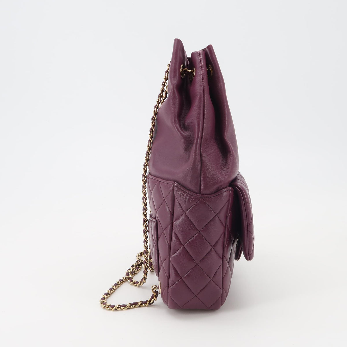 Chanel Lambskin Quilted Large in Seoul Backpack Purple