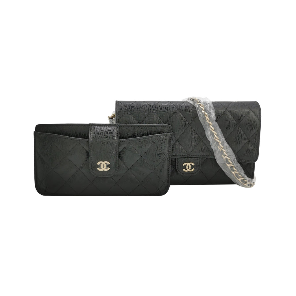Chanel Wallet on Chain With Phone Case Caviar