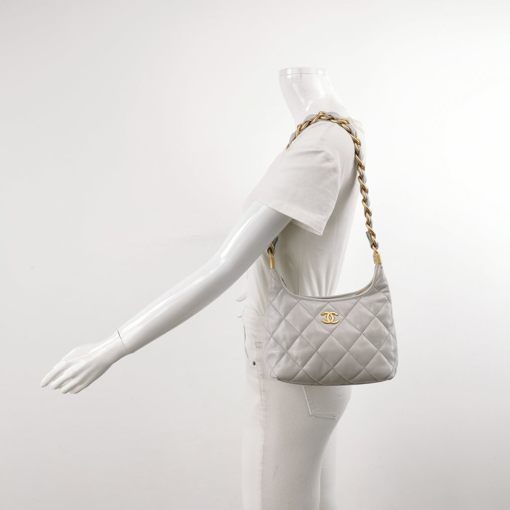 Chanel Quilted Lambskin CC Links Hobo
