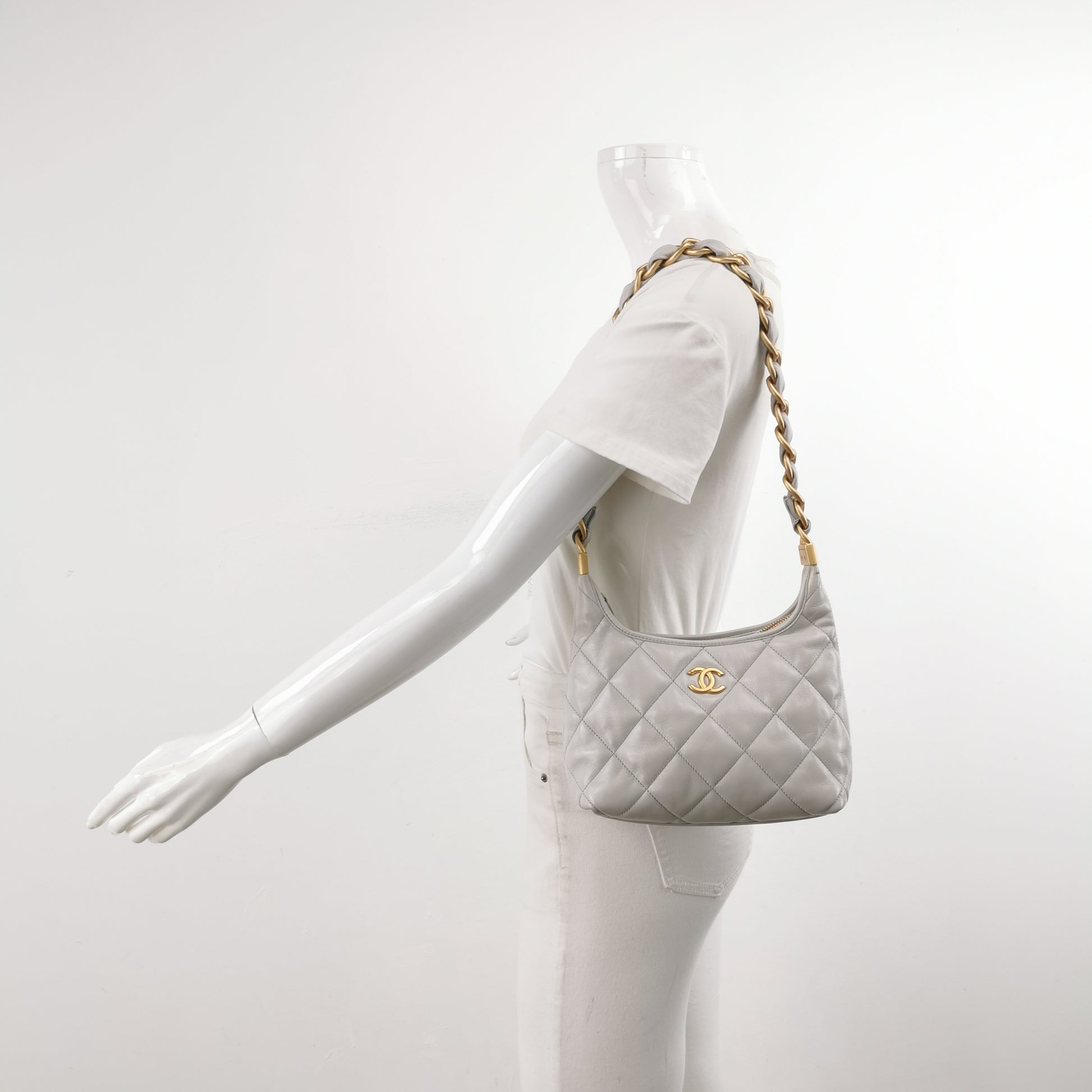 Chanel Quilted Lambskin CC Links Hobo