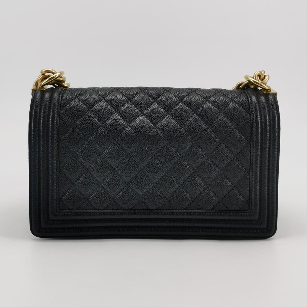 Chanel Boy Old Medium Caviar GHW