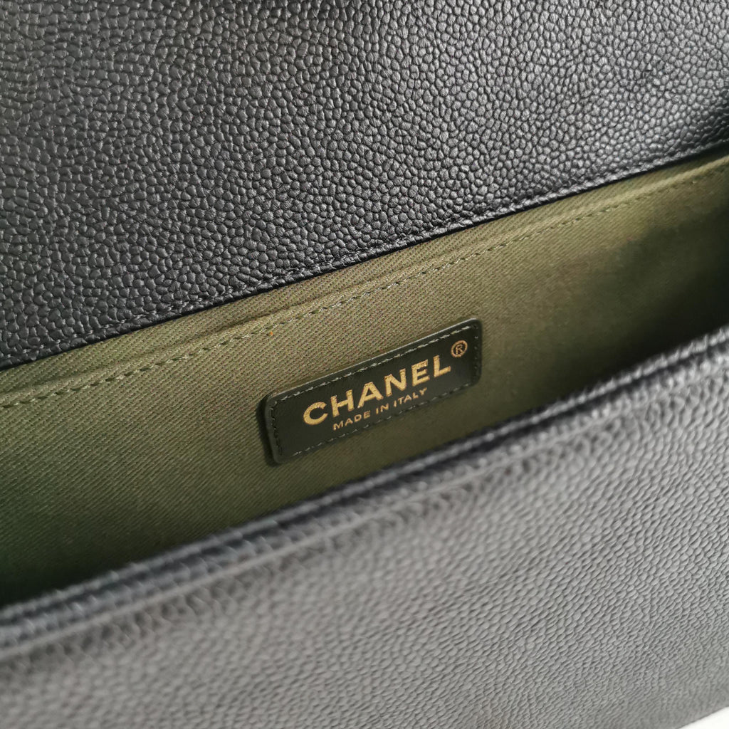 Chanel Boy Old Medium Caviar GHW