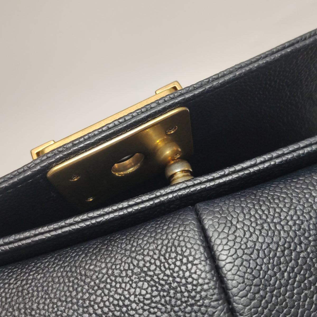 Chanel Boy Old Medium Caviar GHW