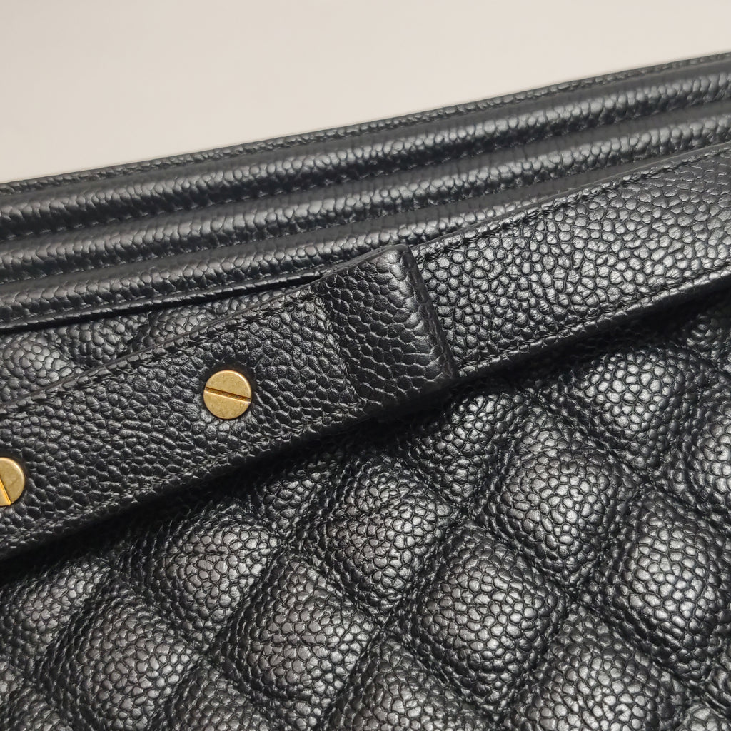 Chanel Boy Old Medium Caviar GHW