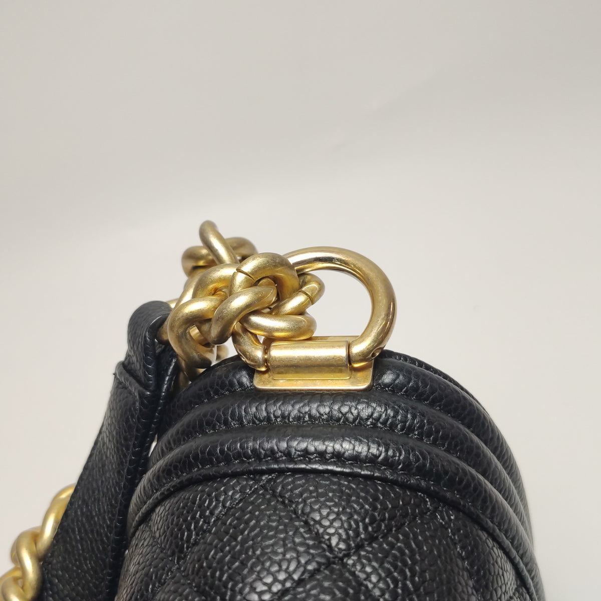 Chanel Boy Old Medium Caviar GHW