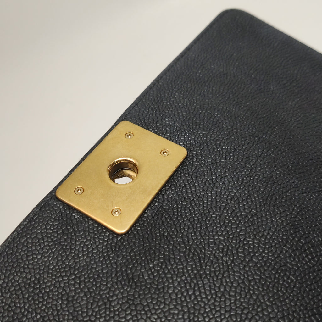 Chanel Boy Old Medium Caviar GHW