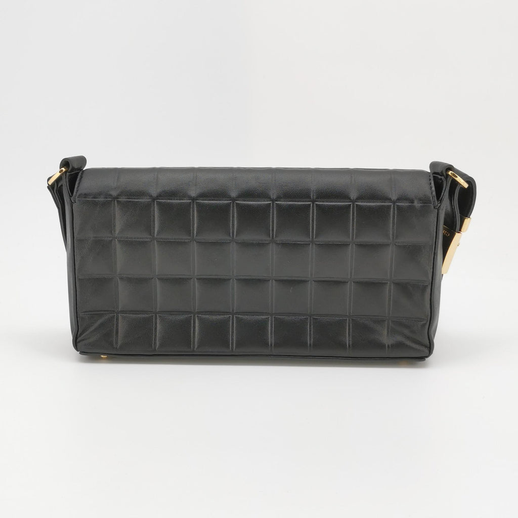 Chanel Chocolate Bar Shoulder Bag Lambskin Black