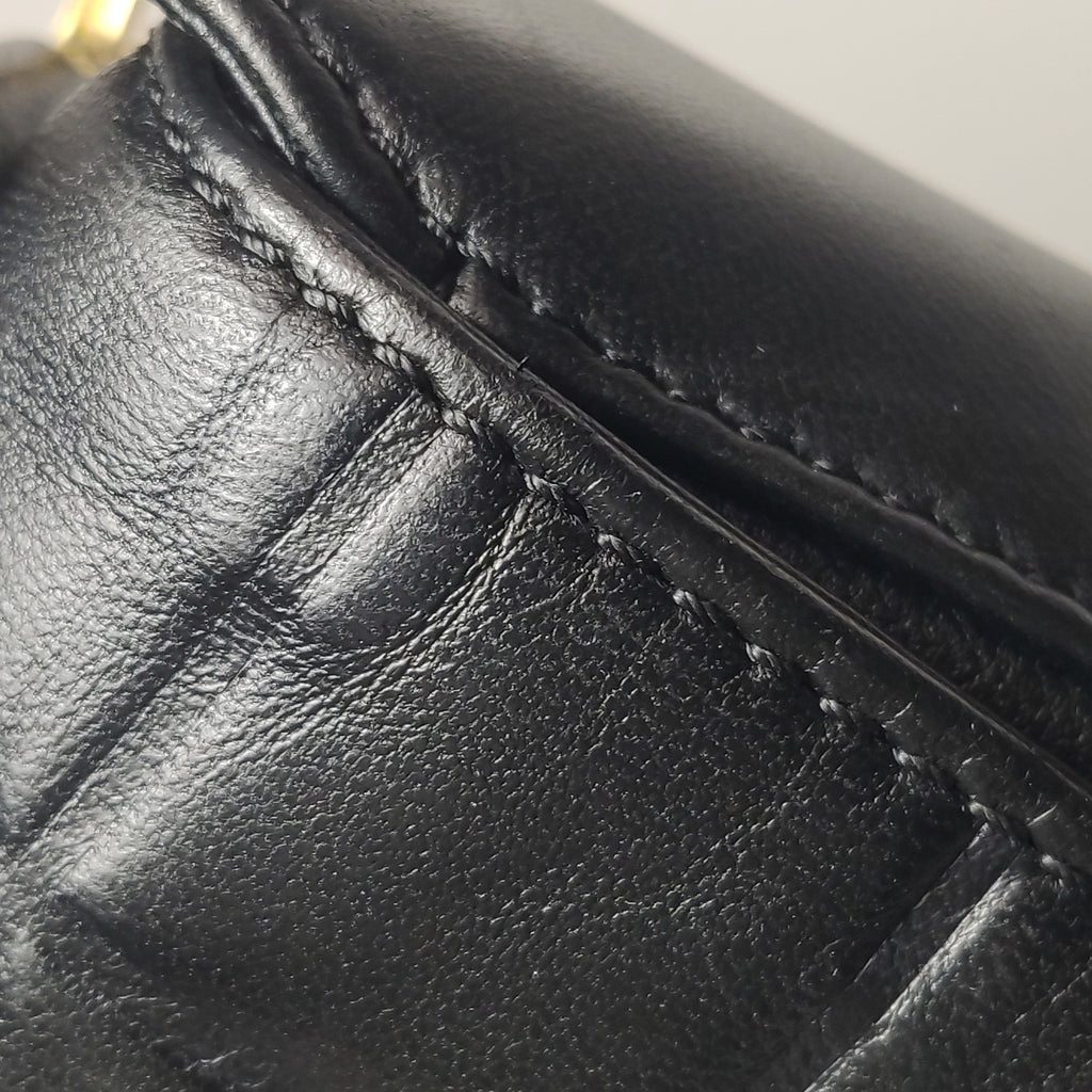 Chanel Chocolate Bar Shoulder Bag Lambskin Black