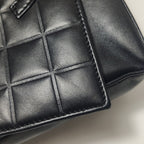 Chanel Chocolate Bar Shoulder Bag Lambskin Black