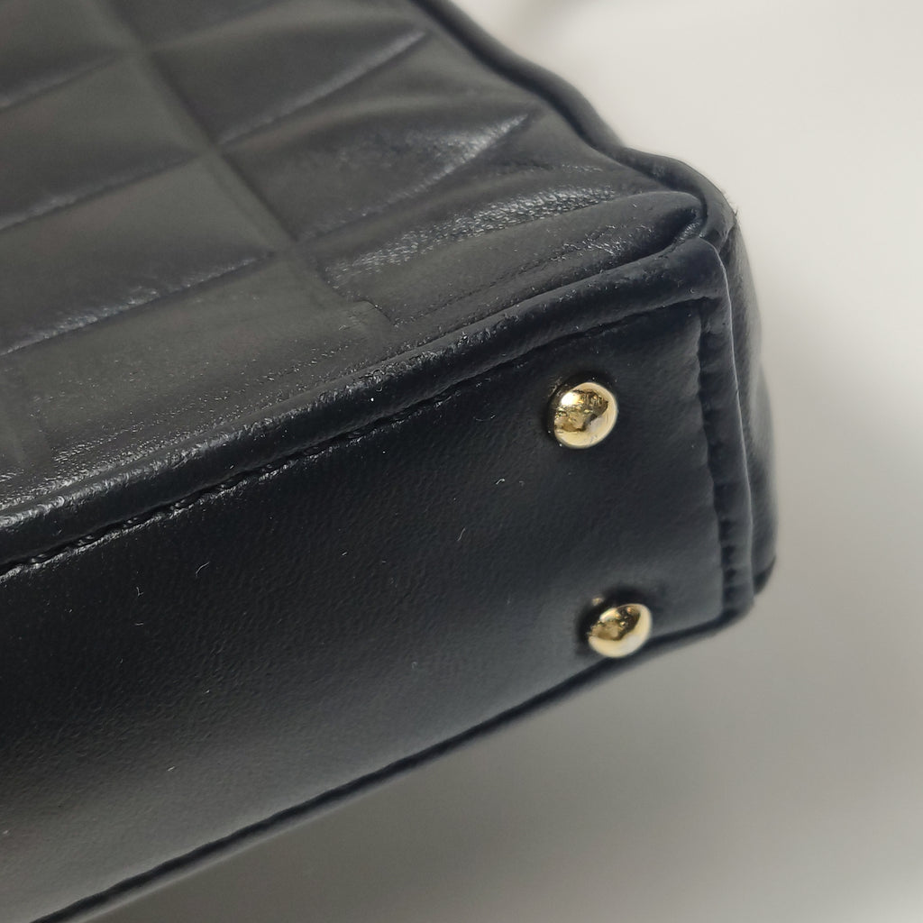 Chanel Chocolate Bar Shoulder Bag Lambskin Black