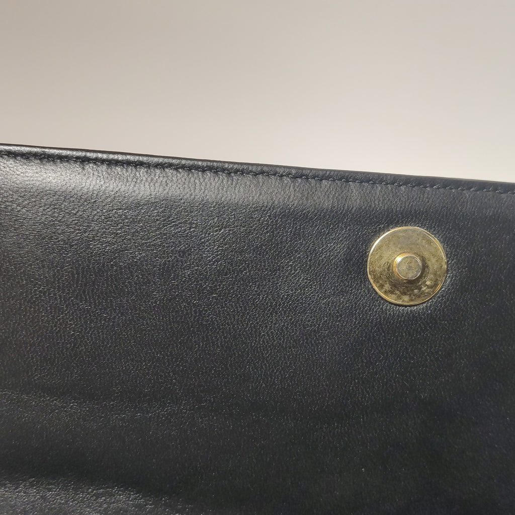 Chanel Chocolate Bar Shoulder Bag Lambskin Black