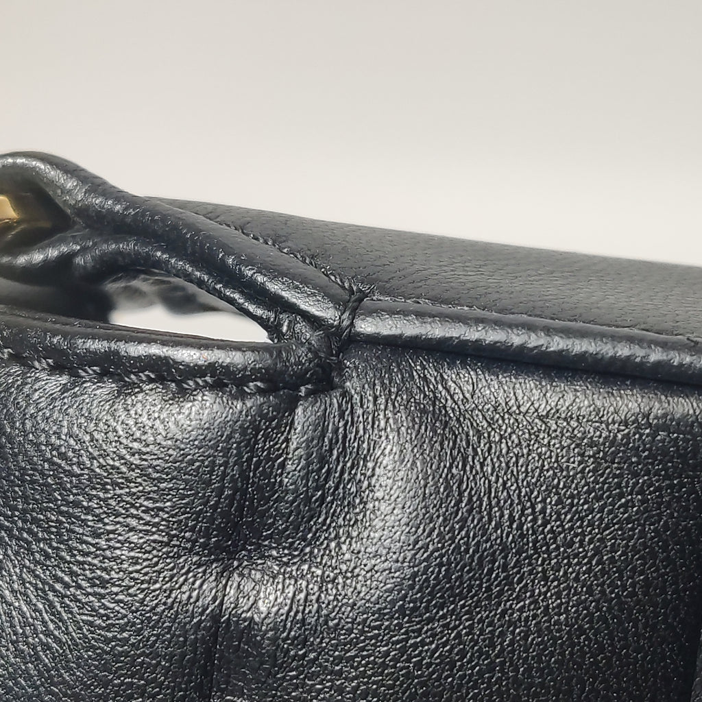 Chanel Chocolate Bar Shoulder Bag Lambskin Black