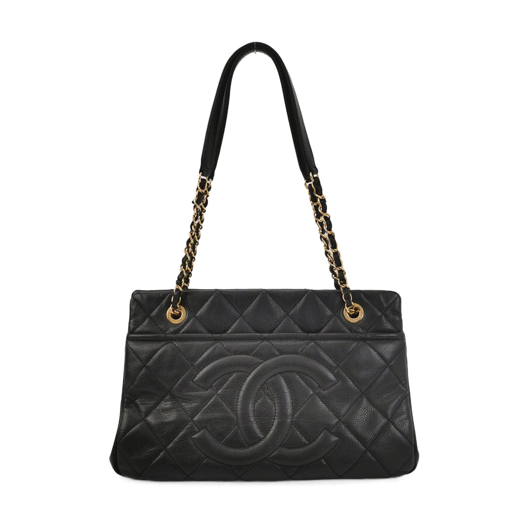 Chanel Quilted Timeless CC Soft Tote Caviar